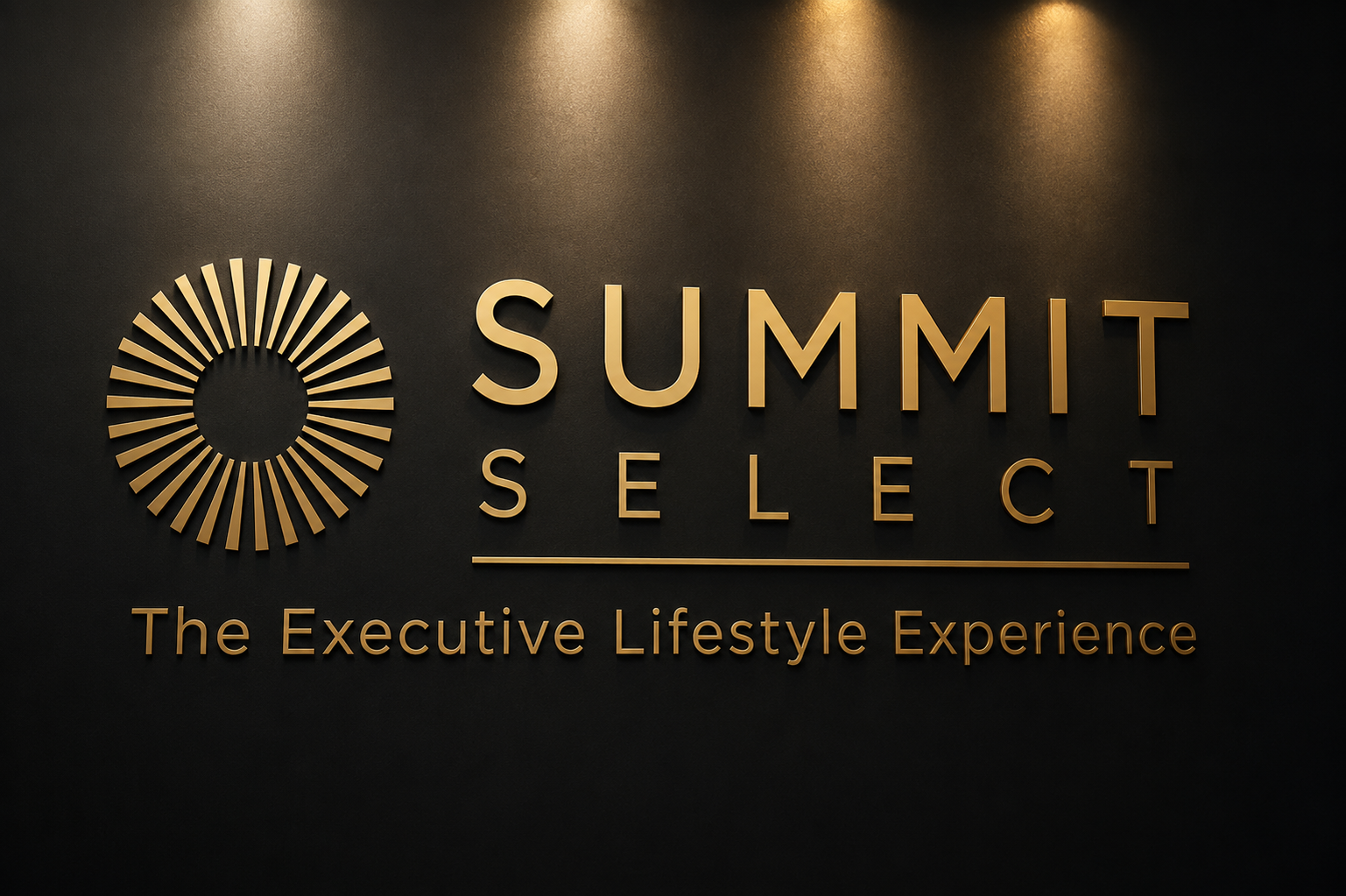 Identidade visual da Summit Select com logotipo dourado
