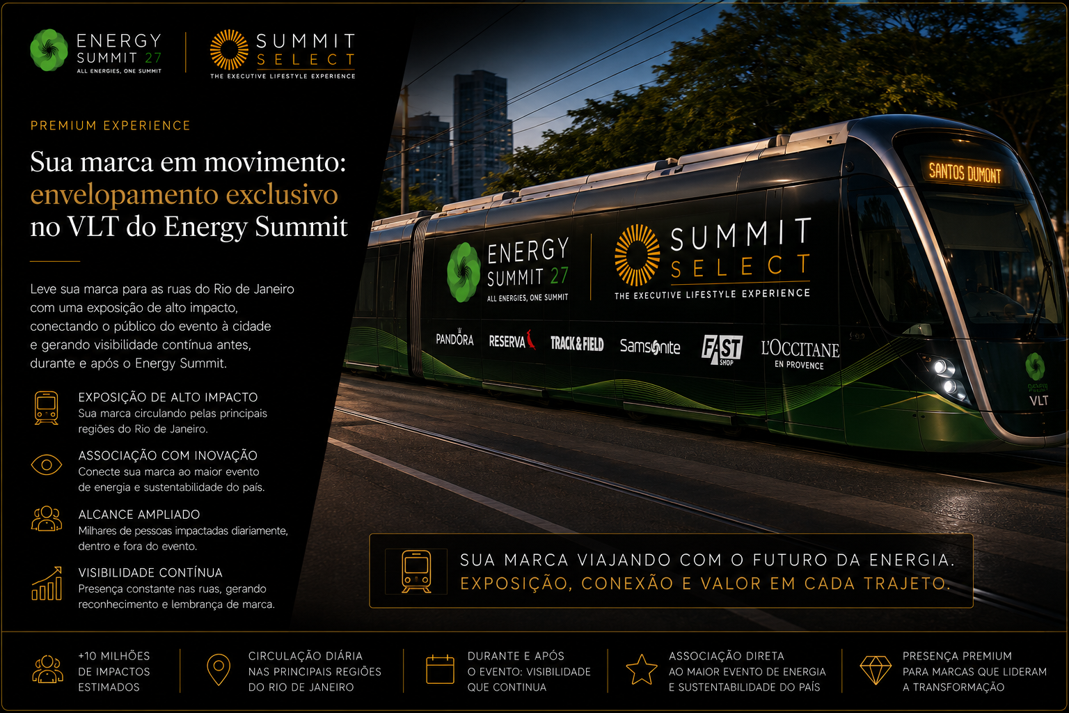 Envelopamento exclusivo no VLT do Energy Summit 27 pelas ruas do Rio de Janeiro
