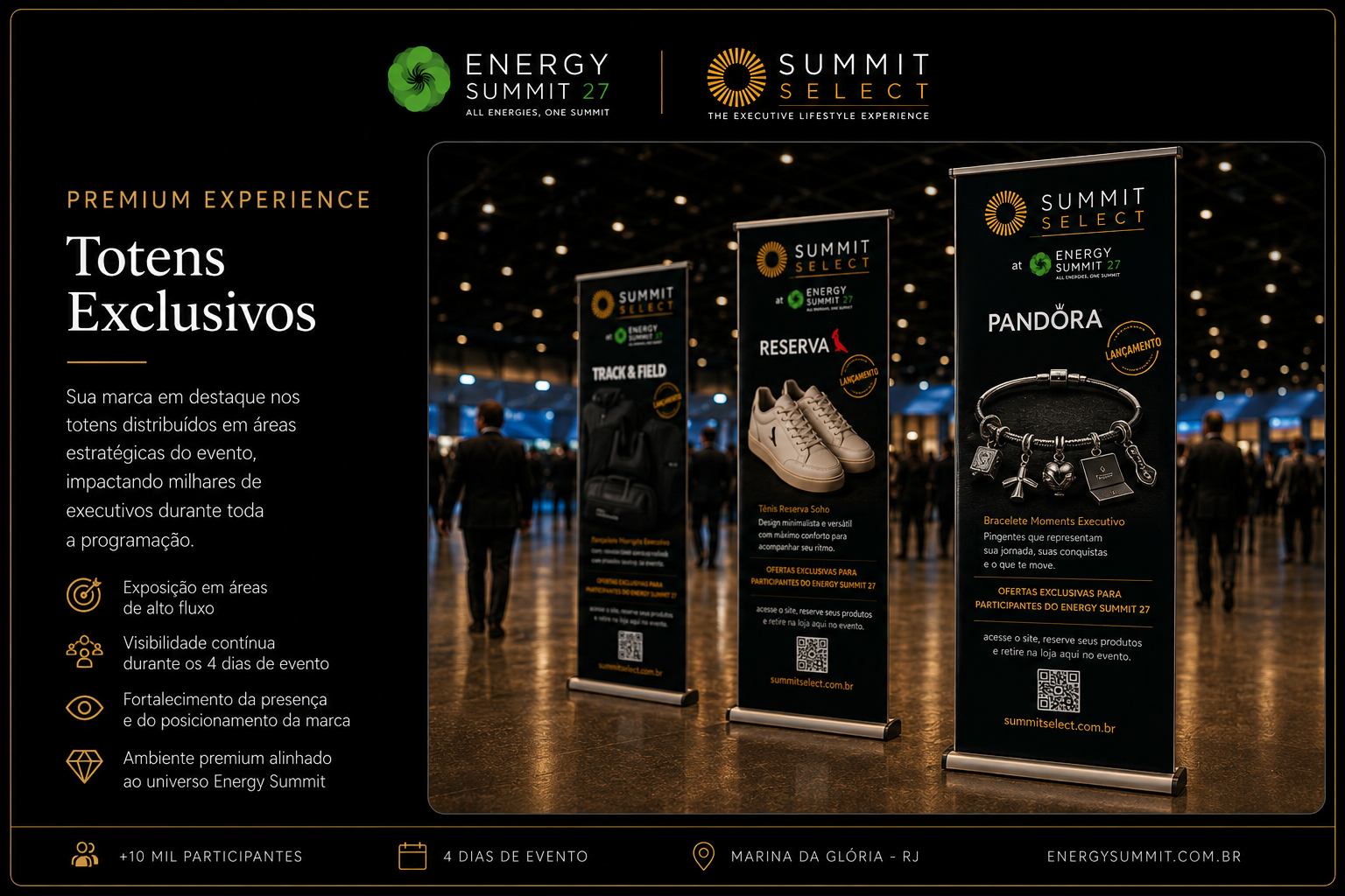 Totens exclusivos da Summit Select em áreas estratégicas do Energy Summit 27